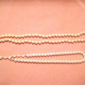 Pearl Necklaces 22" And 16" Marvella Faux Vintage